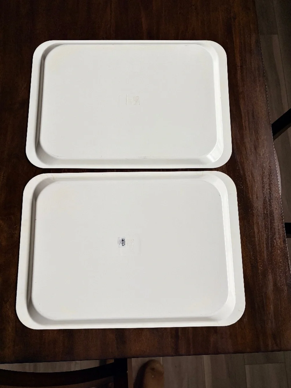 Crate & Barrel Trays | Yellow & White pattern | Set of 2